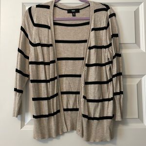 Striped 3/4 Sleeve Cardigan